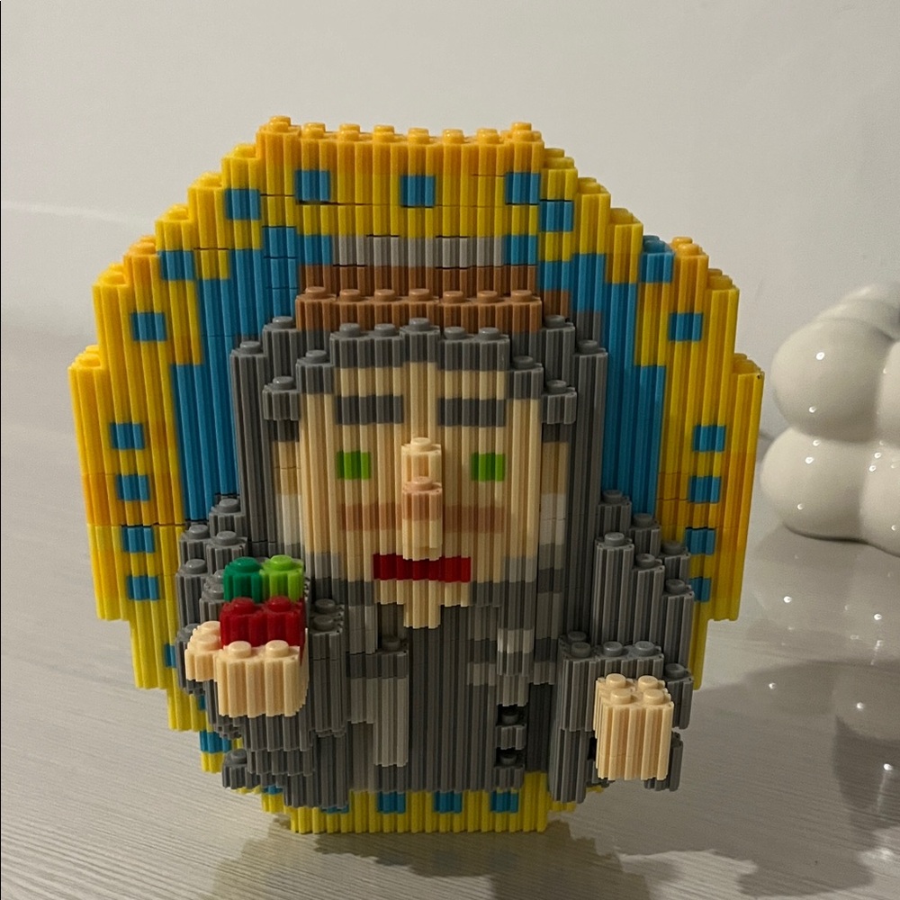 Hand made Colorful Pixel Art Sculpture